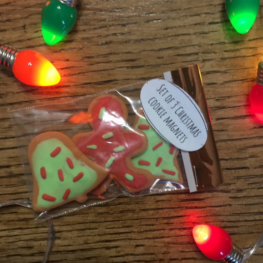 Handmade Christmas cookie magnets